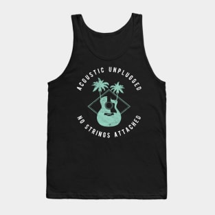 Acoustic Unplugged No Strings Attached Dark Theme Tank Top